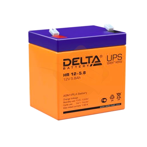 Аккумуляторная батарея 12 В, 5,8 А·ч, для ИБП, серия HR, пр-во Delta (HR 12-5.8)