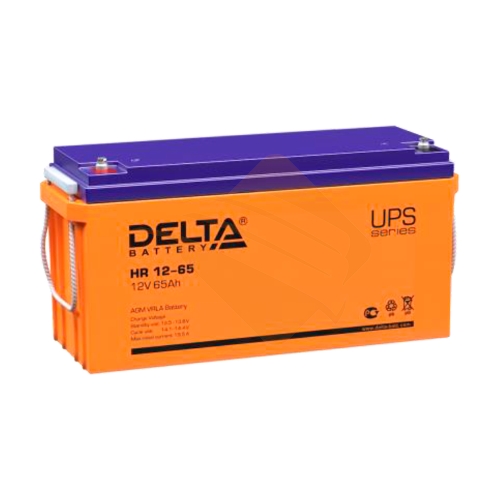 Аккумуляторная батарея 12 В, 65 А·ч, для ИБП, серия HR, пр-во Delta (HR 12-65)