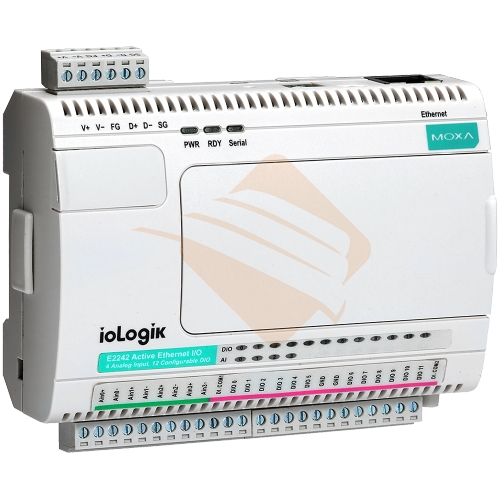 Станция удаленного дискретного ввода/вывода, 12DI/8DO, интерфейс Ethernet (Modbus/TCP), пр-во MOXA (ioLogik E2210)